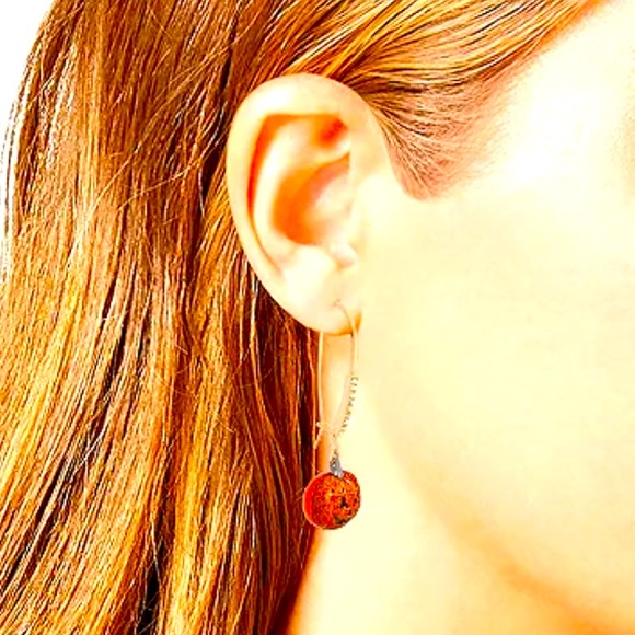 New Betsey Johnson Pumpkin Drop Earrings - Picture 2 of 8